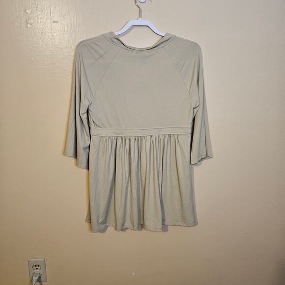 Grace Elements Size Medium Light Sage Pastel Green Blouse Boho NEW NWT Stretchy - Picture 6 of 9